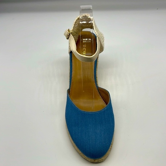 J.Crew - Blue Espadrille Adjustable Ankle Strap Round Toe Comfortable Wedges 10 - Picture 3 of 13